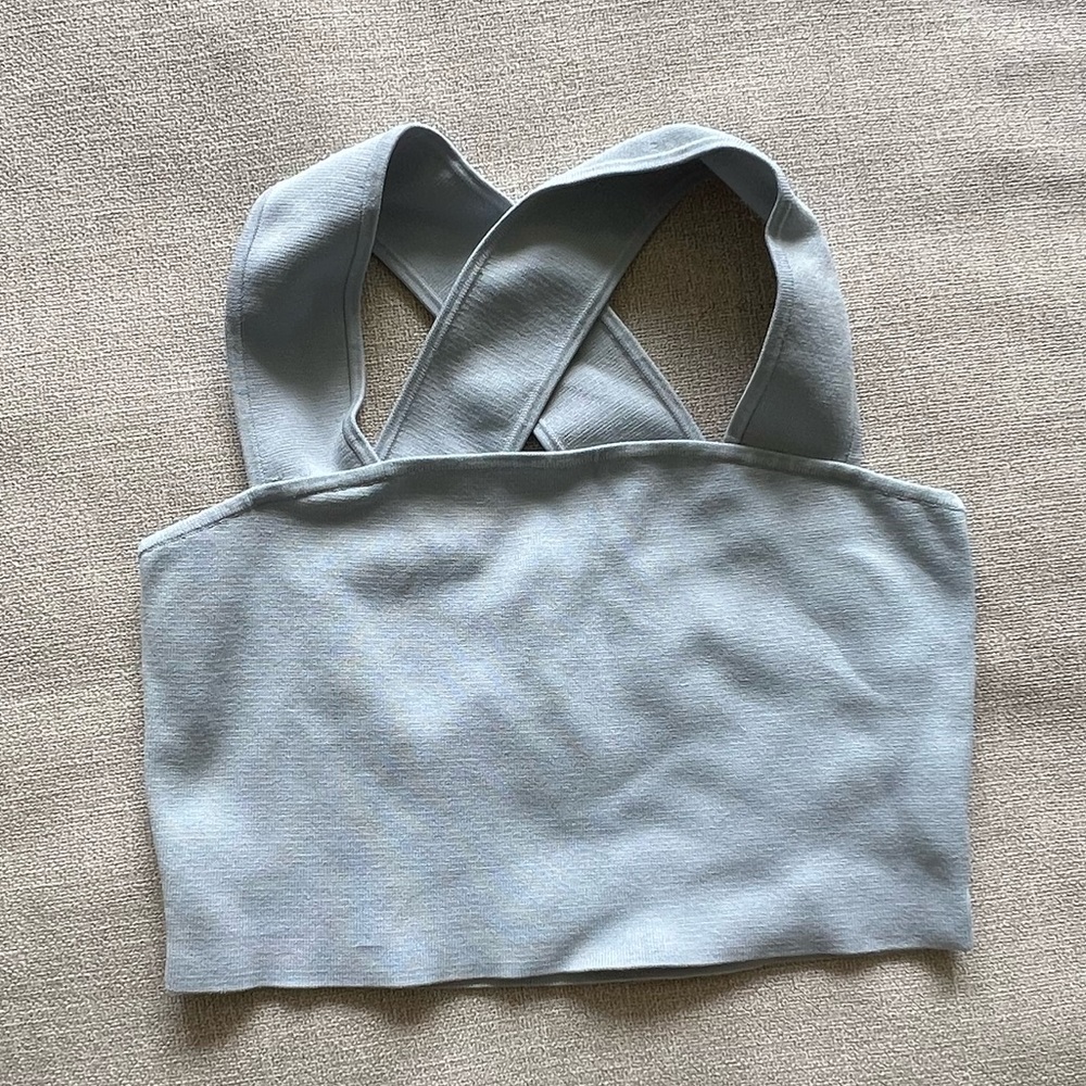 Aritzia Babaton Blue Crop Tank | USW M